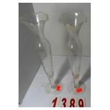 Pair of Crystal Etched Vases