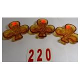 Vintage Tiarra Amber Glass Trinket Nut Dish - Set