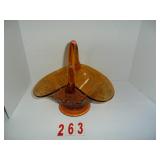 Tiarra amber glass basket