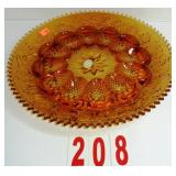 Vintage Tiarra Amber Glass Deviled Egg Plate