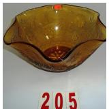 Vintage Tiarra Indiana Glass Golden Amber Bowl