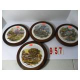 Currier & Ives Wall Decorations - Set of 4