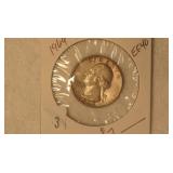 1964 Washington Silver Quarter - EF40