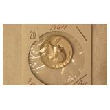 1964 Washington Silver Quarter - AU