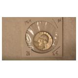 1964 Washington Silver Quarter - AU