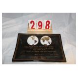 NASA  Apollo 1 First Step on  the moon glass dish