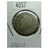 1884 Liberty Head V Nickel G4 Condition