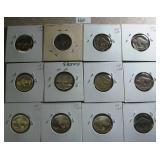 12 Assorted Buffalo Nickels worth $1.25 each
