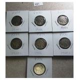7 Assorted Buffalo Nickels worth $1.75 each