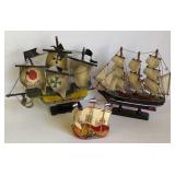 3-SMALL WOODEN BOATS