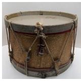 VINTAGE WOODEN DRUM WITH GLASS TOP