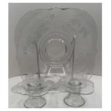 ORCHID PATTERN BY PADEN CITY -CONSOLE SET