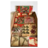 VTG CHRISTMAS CAND BOXES AND TINSEL