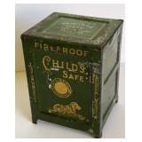 SMALL TIN CHILDS BANK-PAW NEE OATS ADV.