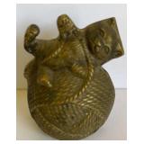 SMALL CAT AND BOWL BRASS BANK