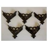 FIVE VICTORIAN ERA SCREEN DOOR CORNER BRACKETS