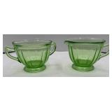 DEPRESSION ERA GR GLASS CREAM + SUGAR