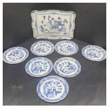 VTG BLUE WILLOW TIN CHILDS TOY DISHES