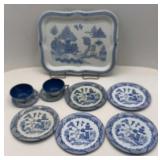 PARTIAL SET OF BLUE WILLOW CHILD