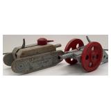 2 ARMY WOODEN AND METAL SHOOTERS