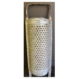 GRAY AND WHITE GRANITEWARE GRATER