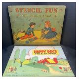 VTG STICKï¿½EM BOOK AND STENCIL FUN BOOK