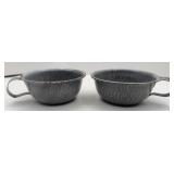 GRAY GRANITEWARE COFFEE CUPS