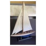 WOODEN SAILBOAT ON STAND