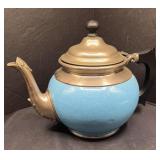 MANNING AND BOWMAN, PEWTER AND GRANITE TEAPOT
