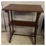 WALNUT VIC. SIDE TABLE-SPOOL LEGS-SPINDLE FOUND