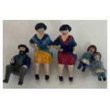 FIVE CAST IRON FIGURINES