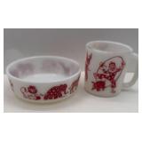 HAZEL ATLAS CHILDï¿½S MUG AND CEREAL BOWL