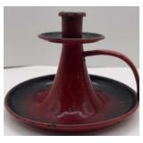 VTG GRANITWARE CHAMBERSTICK CANDLE HOLDER