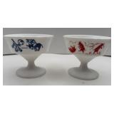 CHILDRENS MILK GLASS SHERBERT CUPS