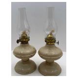 PAIR OF TIN KEROSENE LAMPS