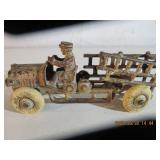 Antique Fire Ladder Truck & Metal Plane