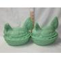 2 Jadeite Hen on Nests. Tops Don't Fit Properly