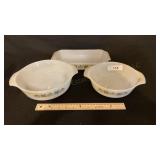 Three Piece Fire King Casserole Set