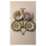 Hand Painted Collector Plates and Plate Rack