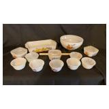 Fire King Baking Dishes w/ Hand Painted Fruit