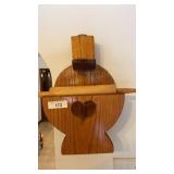 Wooden Plate Holder, Match Safe, and Rolling Pin