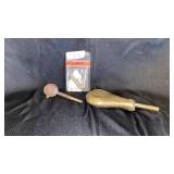 Powder Horn, Spout for Powder Horn, and Center