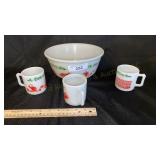 Hazel-Atlas Tom and Jerry Eggnog Bowl and Three
