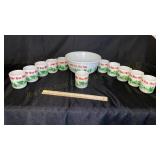 Hazel-Atlas Eggnog Bowl and Eleven Cups