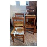 One Kindergarten Wooden Chair and Three Grade