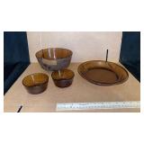 Four Amber Fire King Dishes