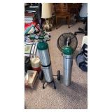 Two Oxygen Tanks and Cart