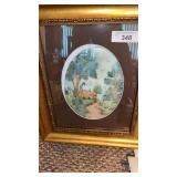 Hand Painted Framed Porcelain Plaque