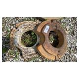 Two Round Tractor Wheel Weights