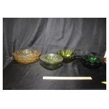 8 Colored Glass Bowls